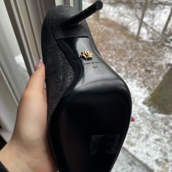 NWT Black Glitter Versace Heels - Picture 8 of 8